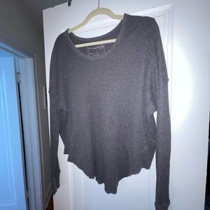 Free People Long Sleeve Waffle Top